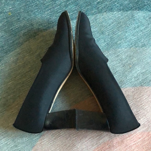 Vintage Stuart Weizman Black Square Heel Slip On Business Office Shoe - Picture 5 of 10